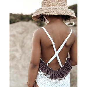 Купальник с рюшами Mrs. Ertha "Eloise Unique Dots", шоколадная крошка